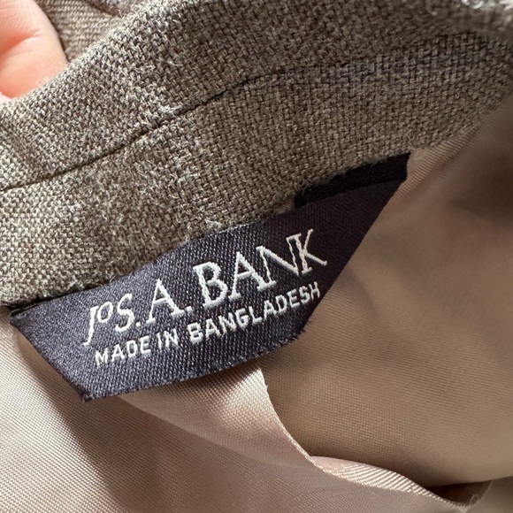 Jos A Bank 44L Brown Check Plaid Silk Wool Mens Blazer Sport Coat Jacket - Picture 7 of 8